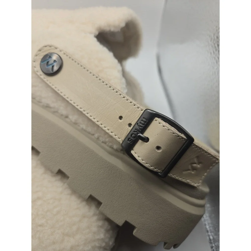 Mykos Women's Lilah Convertible Mule Adjustable Backstrap NWB Size 10 White